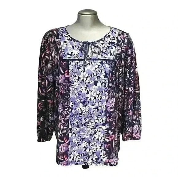 Vintage America Tops - Vintage America Emerson Boho Floral Flowy Cottagecore Hippie Purple